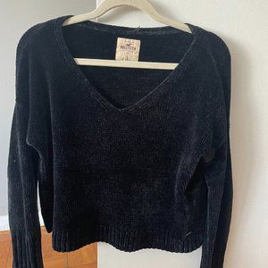 Black Hollister Velour Sweater